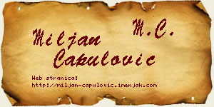 Miljan Capulović vizit kartica